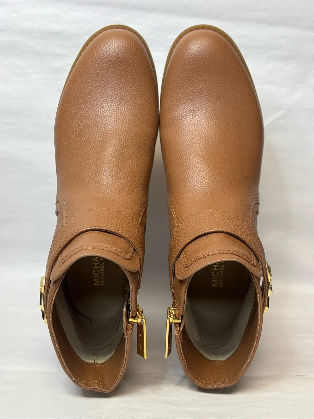 MICHAEL KORS Women's Brown Jilly Faux Pebbled Leather Ankle Boots US 7 #6068